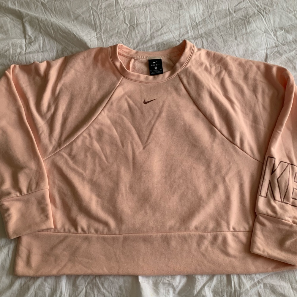 Nike pink cropped sweatshirt. Size XL gently worn